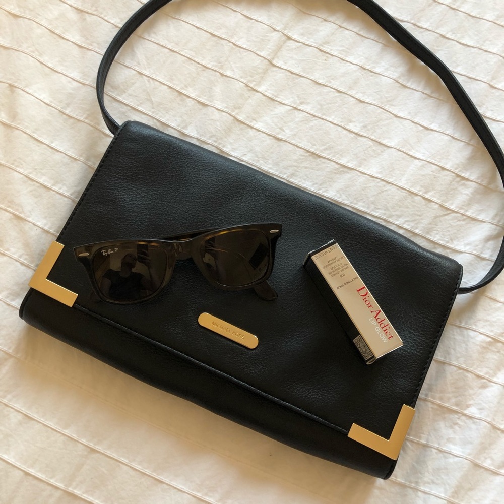 Michael Kors Leather Crossbody Clutch